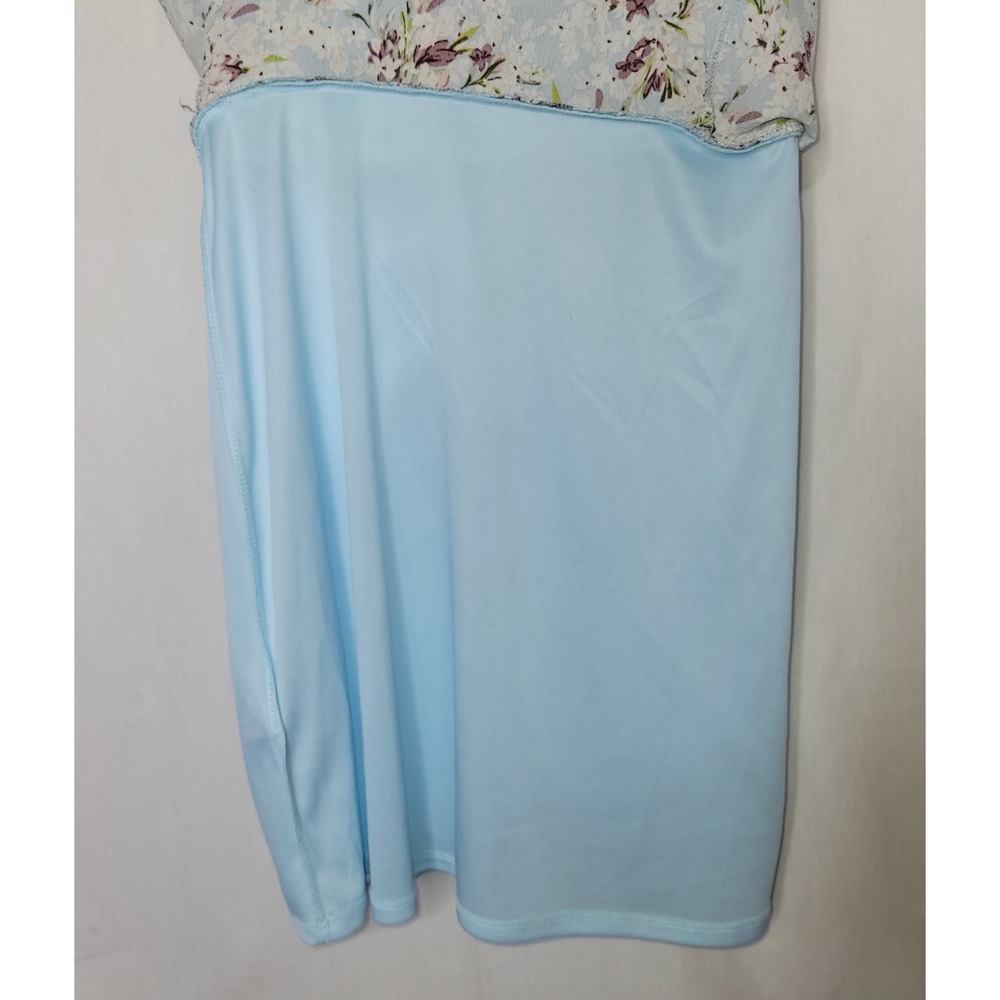 BCBGeneration Light Blue Floral Ruffle Off Shoulder Maxi Dress Small Slit Boho - Picture 6 of 8